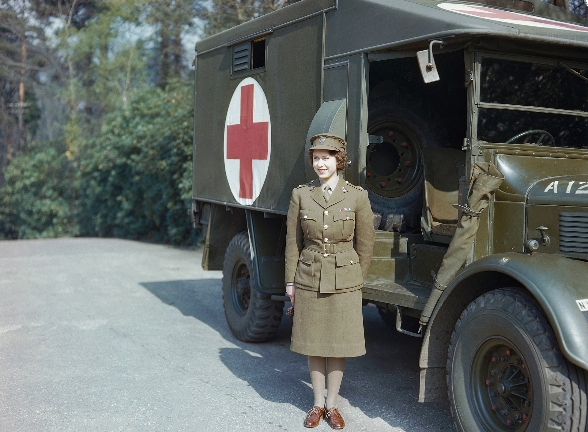 Her Royal Highness, Princess_Elizabeth_in_the_Auxiliary_Territorial_Service,_April_1945_TR2832