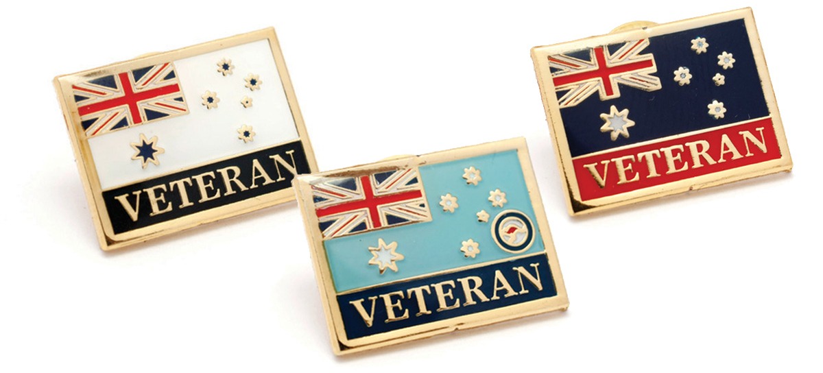 Veteran Lapel Pins with Flags