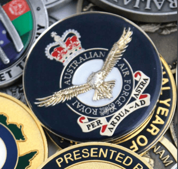 Custom medallion featuring the RAAF emblem