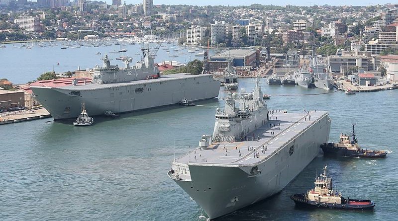 Landing Helicopter Dock HMAS Adelaide is commissioned into the Royal Australian Navy’s fleet.