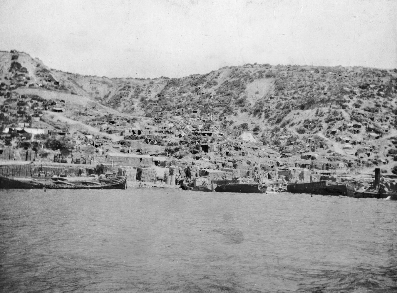 Phillip Schuler's photograph of Anzac Cove, Gallipoli from the sea.